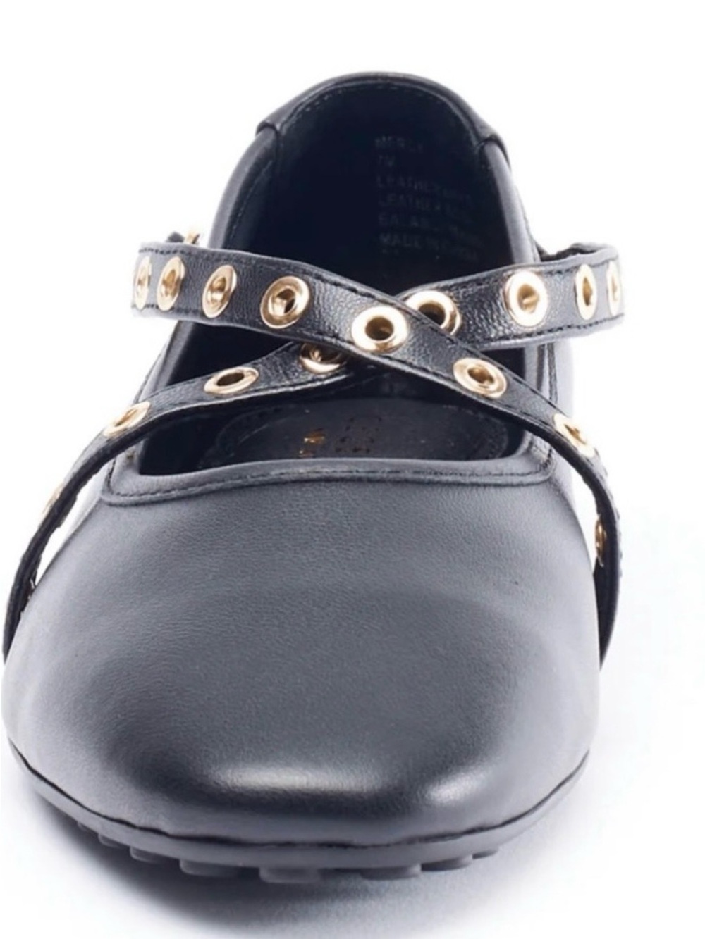 Cecelia New York Black Ballet Flats With Gold Accents Size 6.5